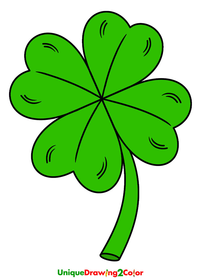 How to Draw a Four Leaf Clover Step by Step Instructions with Pictures