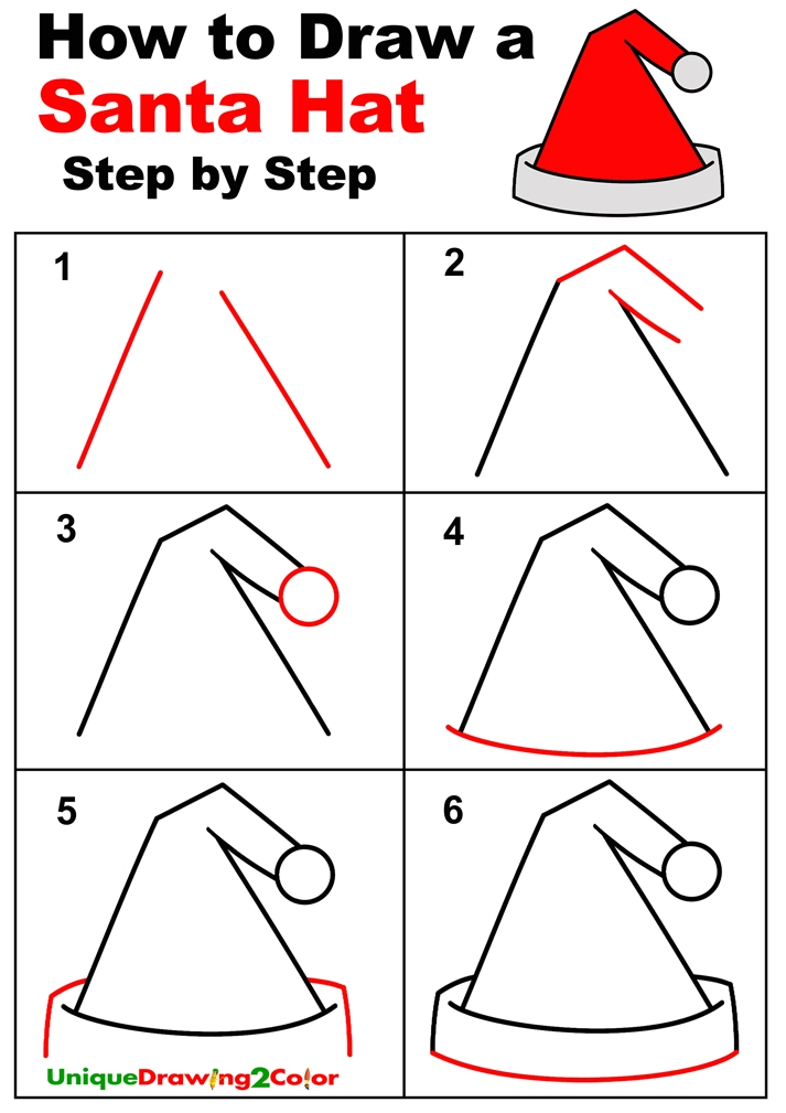 How to Draw a Santa Hat Step by Step