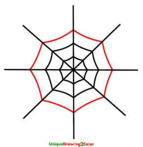 How to Draw a Spider Web Step-6