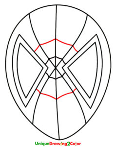How to Draw Spiderman Face Step-8
