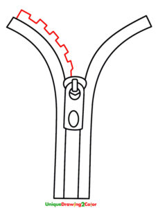 How to Draw a Zipper Step 7