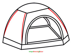 How to Draw a Tent Step 12