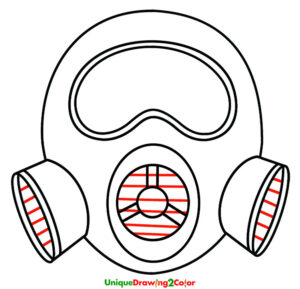 How to Draw a Gas Mask Step 11