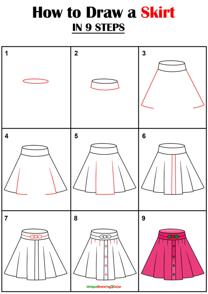 How to Draw a Skirt Step by Step