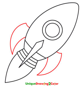 How to Draw a Rocket Step 7