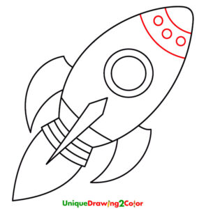 How to Draw a Rocket Step 8