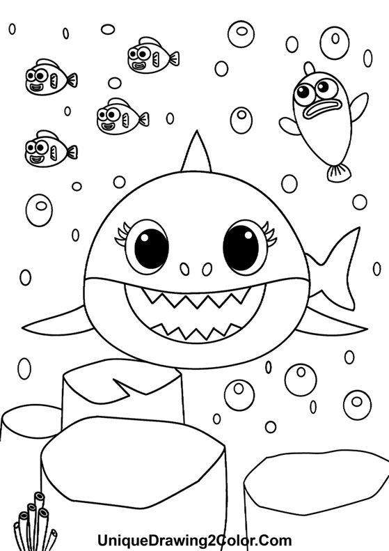 Baby Shark Coloring Pages Printable Free