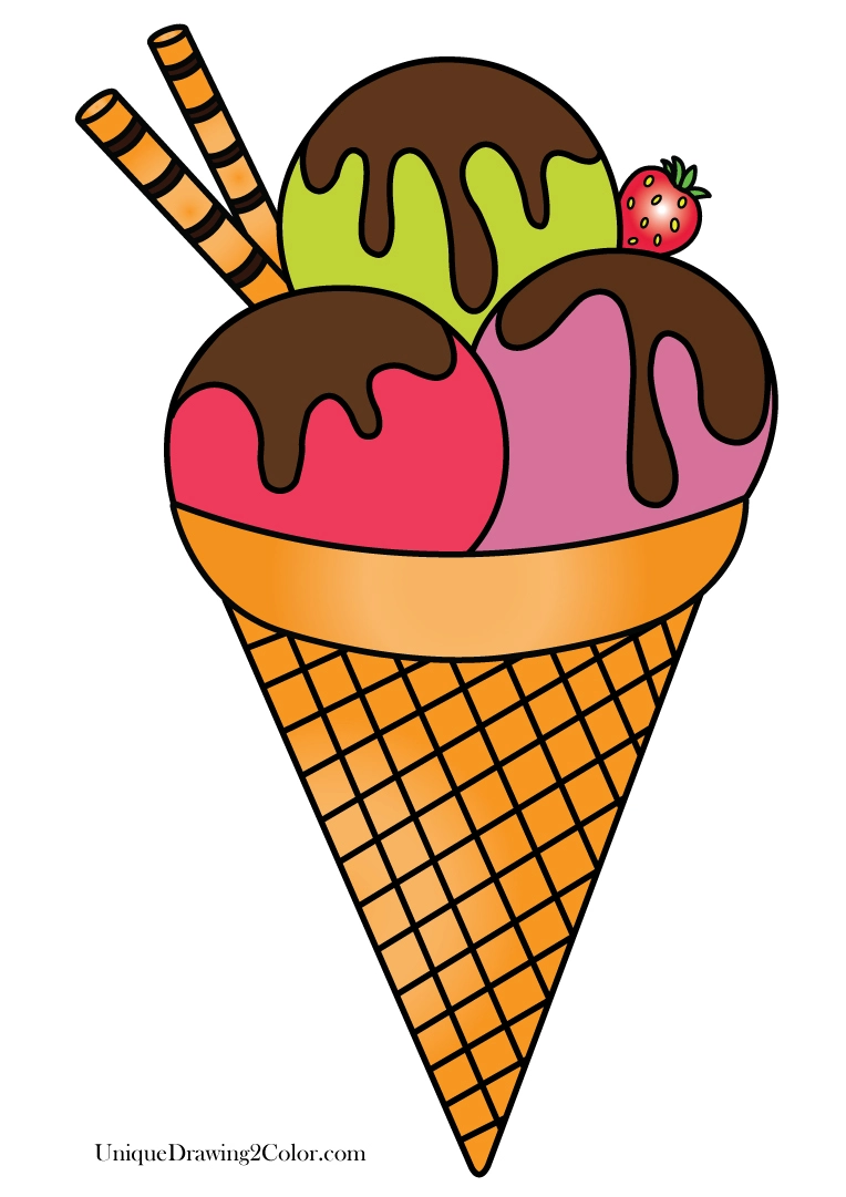 How to Draw an Ice Cream Cone