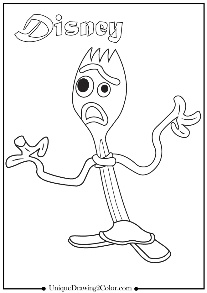Disney Coloring Pages Forky