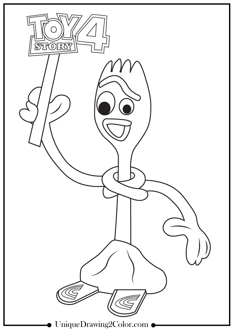 Coloring Pages of Forky From Toy Story 4