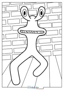 Pink Rainbow Friends Coloring Page