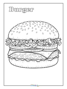 Printable Free Detailed Burger Coloring Pages