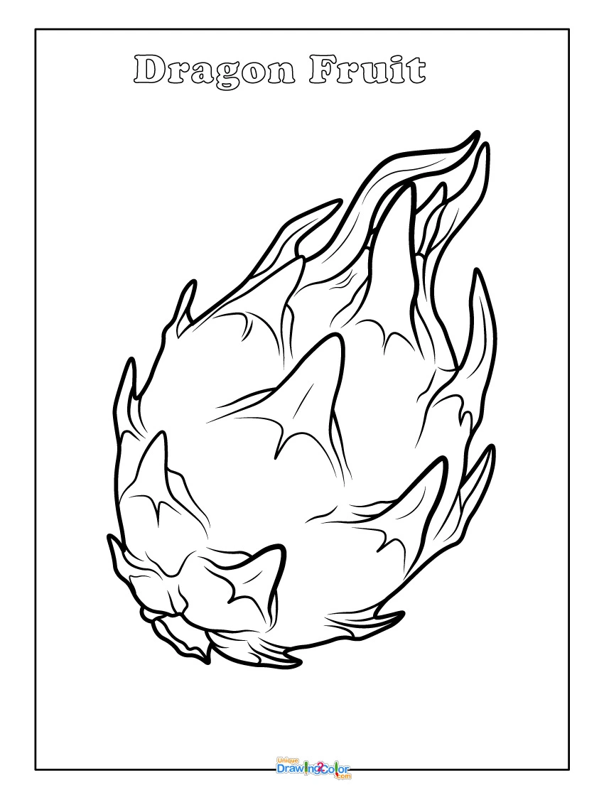 Printable Free Dragon Fruit Coloring Page