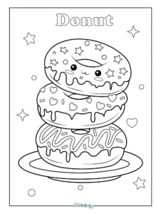 Donut Coloring Pages
